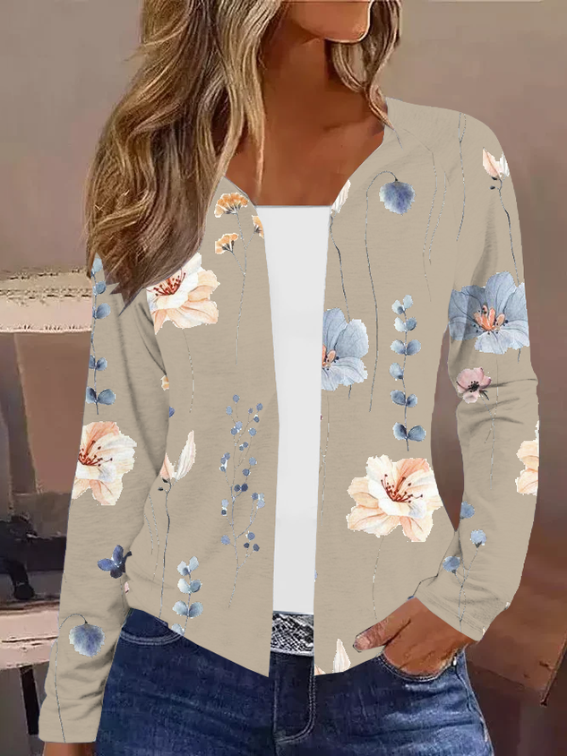 Floral Long sleeve Casual Kimono