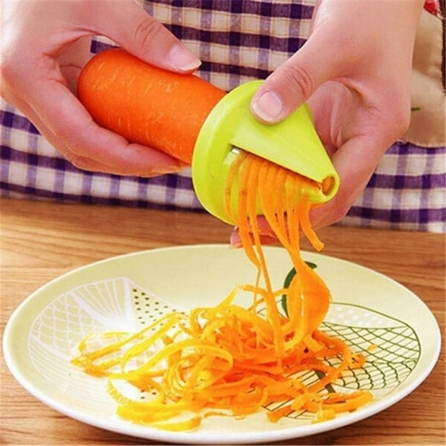 (Store Closing Sale) Vegetable Slicer, Spiral Vegetable Manual Cutter, Spiralizer, Transparent Kitchen Slicer, Handheld Upgrade Spiral Slicer, Spaghetti Maker, for Fruit, Vegetables