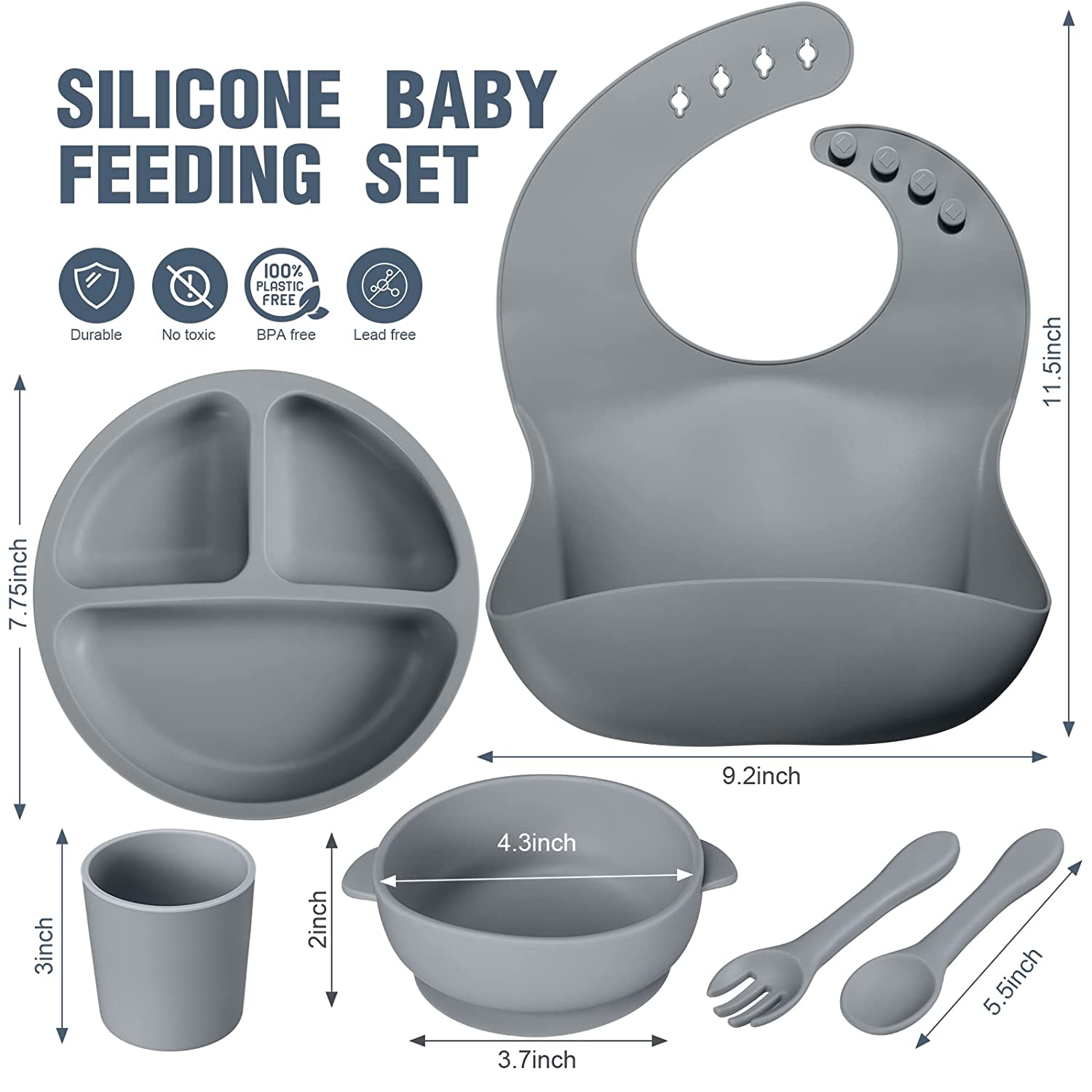 (Store Closing Sale) 12-piece silicone baby feeding set