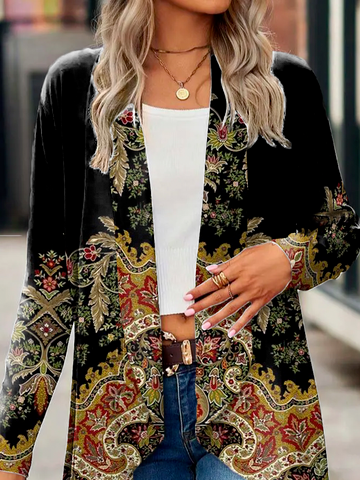 Long Sleeve Ethnic Regular Medium Elasticity Loose Kimono For Women