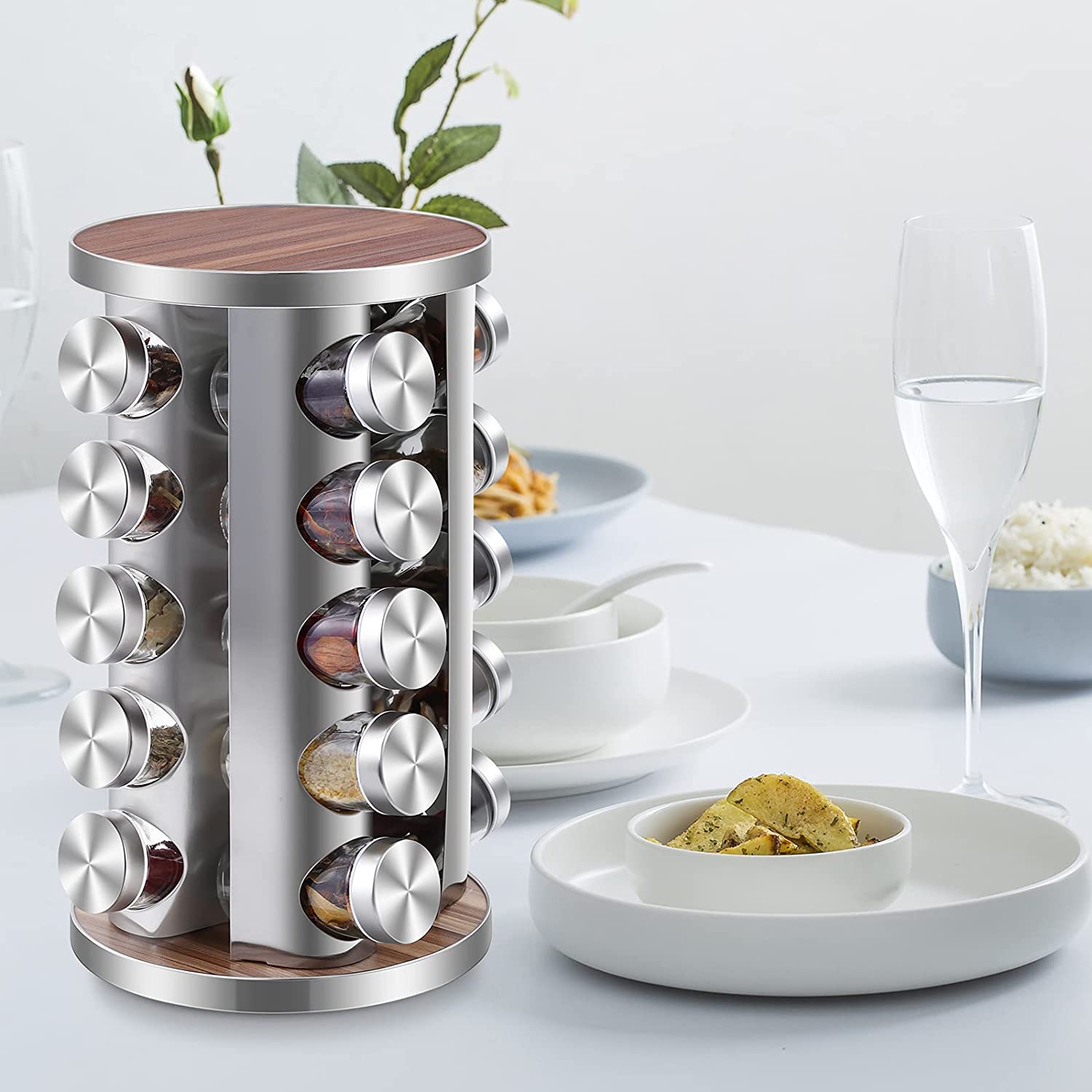 (Store Closing Sale) Cabinet rotating spice rack, 20 cans of rotating spices