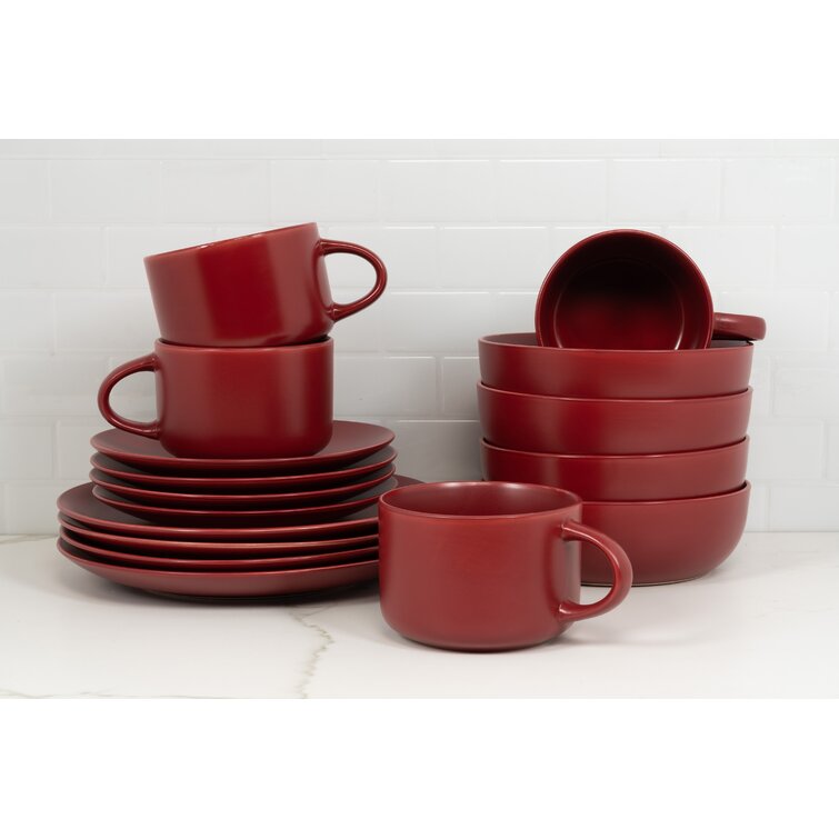 Ten Strawberry Street Wazee Matte Stoneware Dinnerware Set - Service for 4