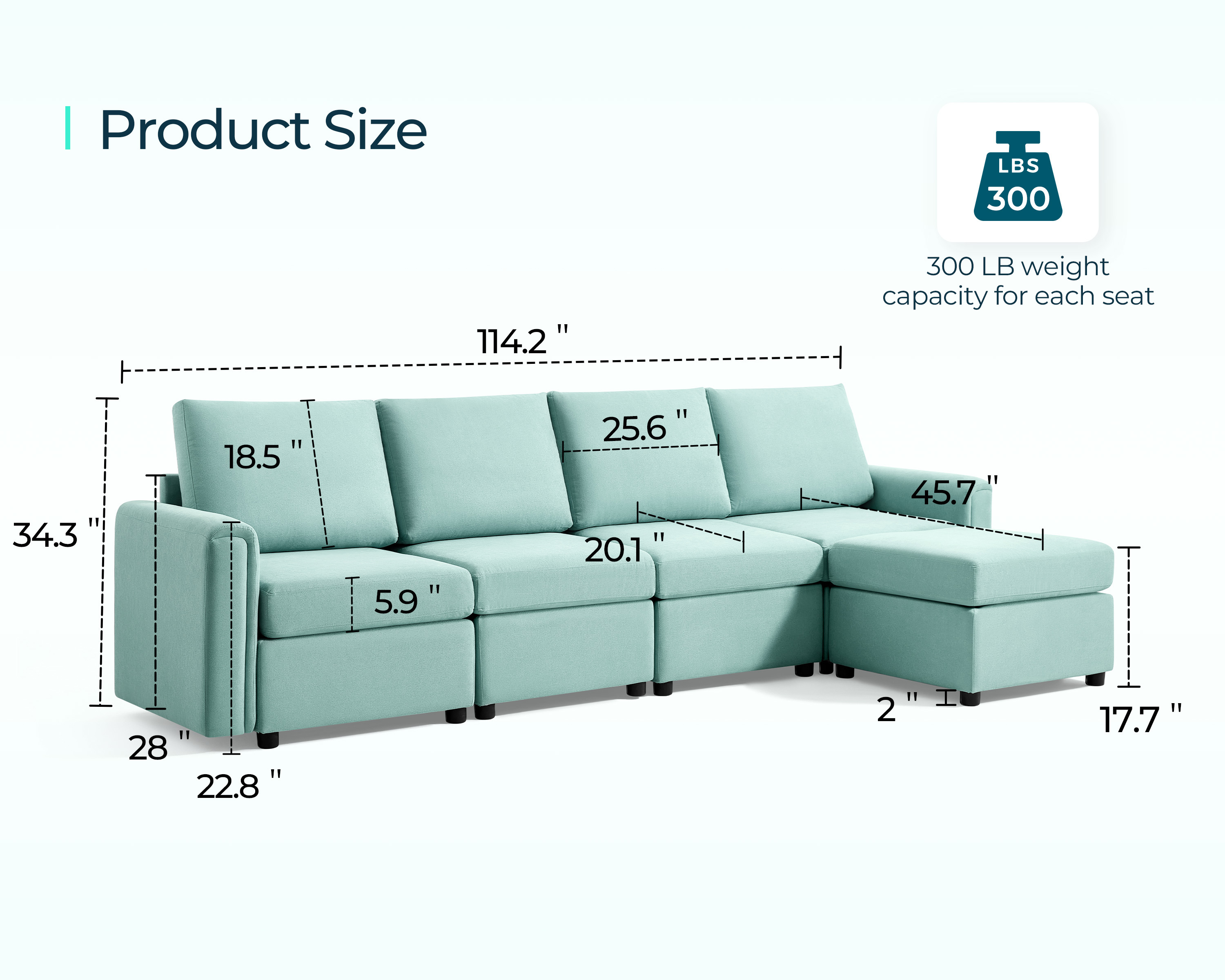 LINSY HOME Modular Couches and Sofas Sectional with Storage Sectional Sofa U Shaped Sectional Couch with Reversible Chaises, Dark Gray