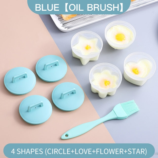 (Store Closing Sale) 4 Pcs/Set Cute Egg Cooker Tools With Plastic  Brush