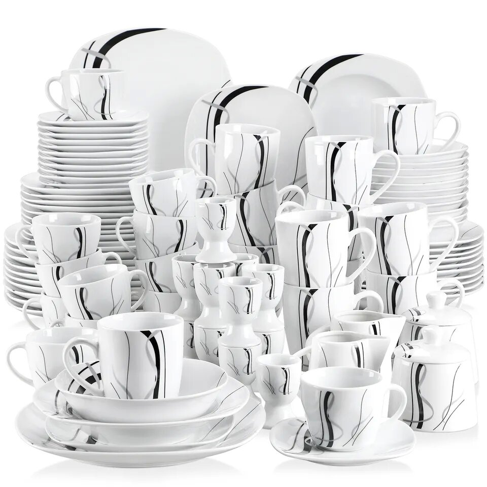 58pcs deluxe ceramic tableware set