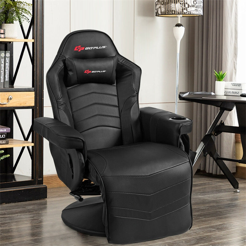 Ergonomic High Back Massage Gaming Chair Racing Style Gaming Recliner with Adjustable Backrest Footrest