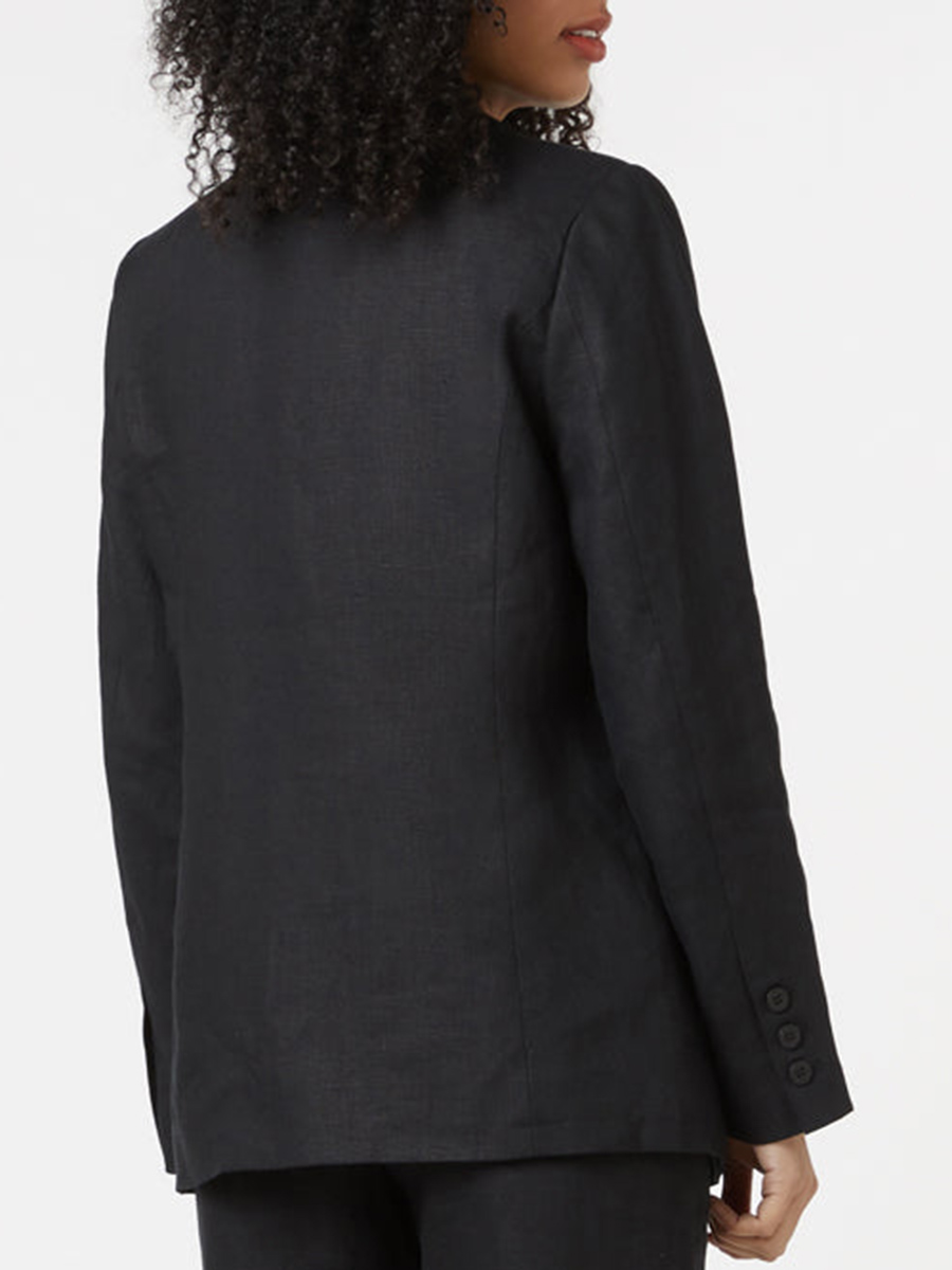 Women's black linen blazer