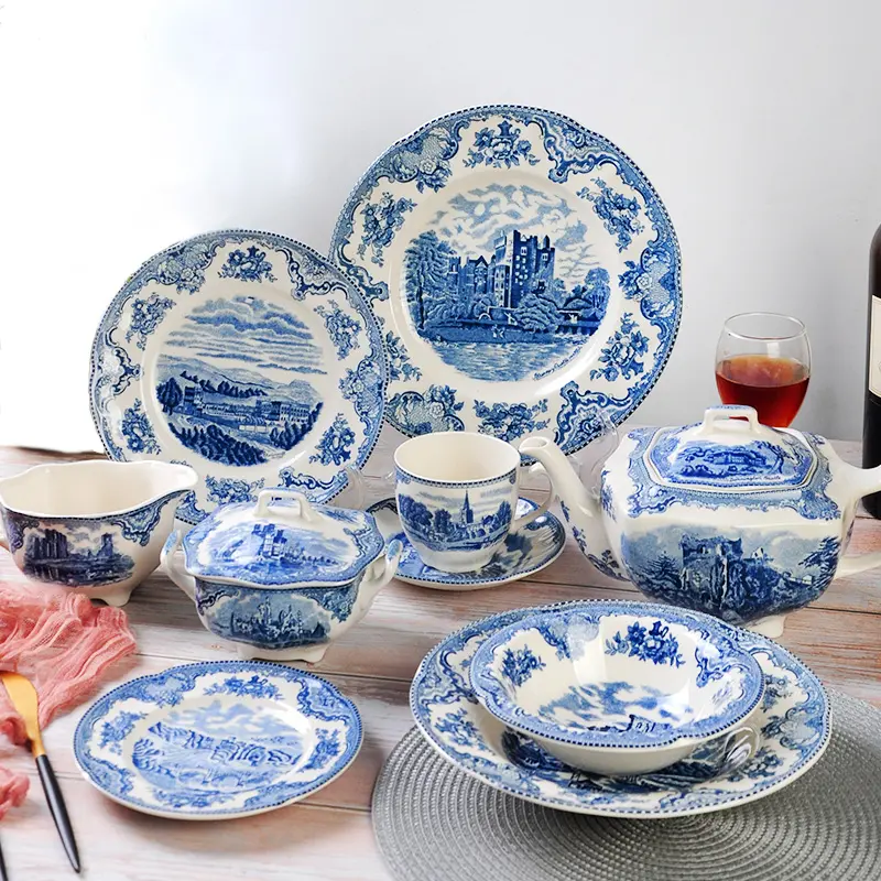 58pcs deluxe ceramic tableware set