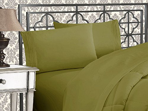 Luxurious 1500 Thread Count Three Line Embroidered Softest Premium 4-Piece Bed Sheet Set Wrinkle and Fade Resistant