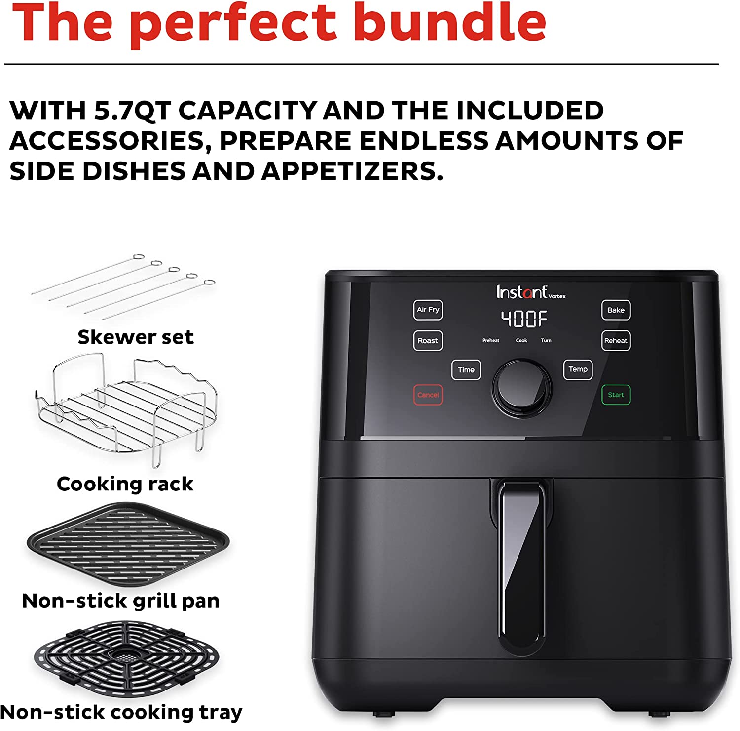 Omni Pro 19 QT/18L Air Fryer Toaster Oven Combo, From the Makers of Pot, 14-in-1 Functions, Fits a 12