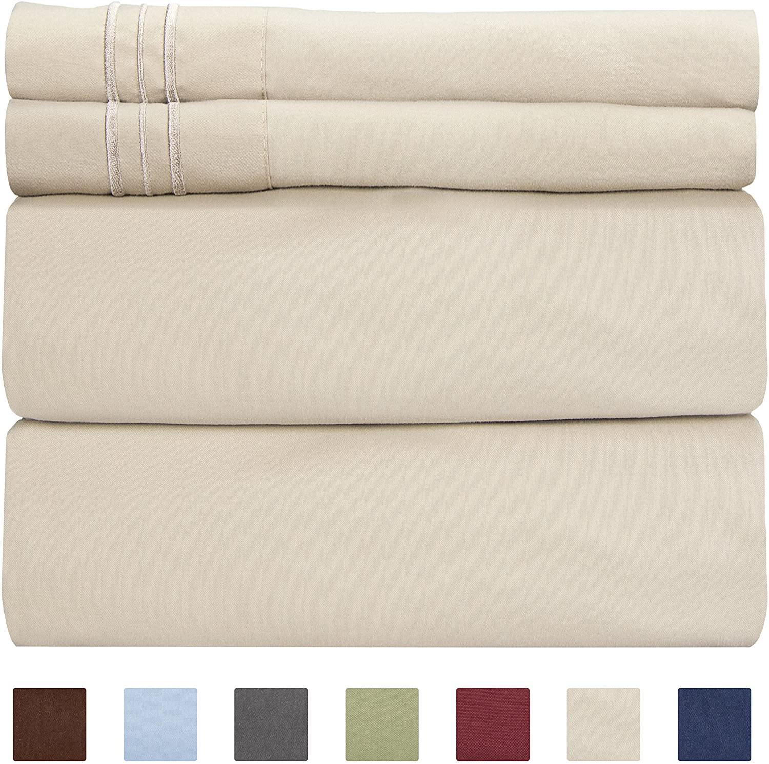 4/6 Piece Bed Sheets Set- Extra Soft - Deep Pockets - Easy Fit - Breathable /Cooling - Wrinkle Free