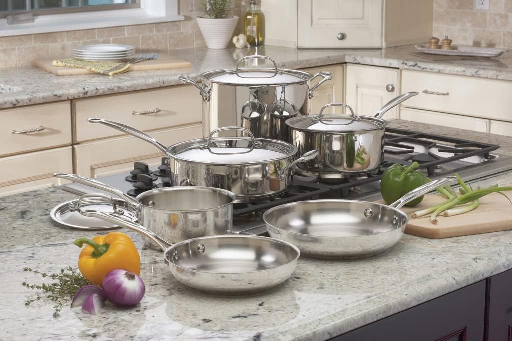 Stainless Steel 17-Piece Set Chef's-Classic-Stainless-Cookware-Collection