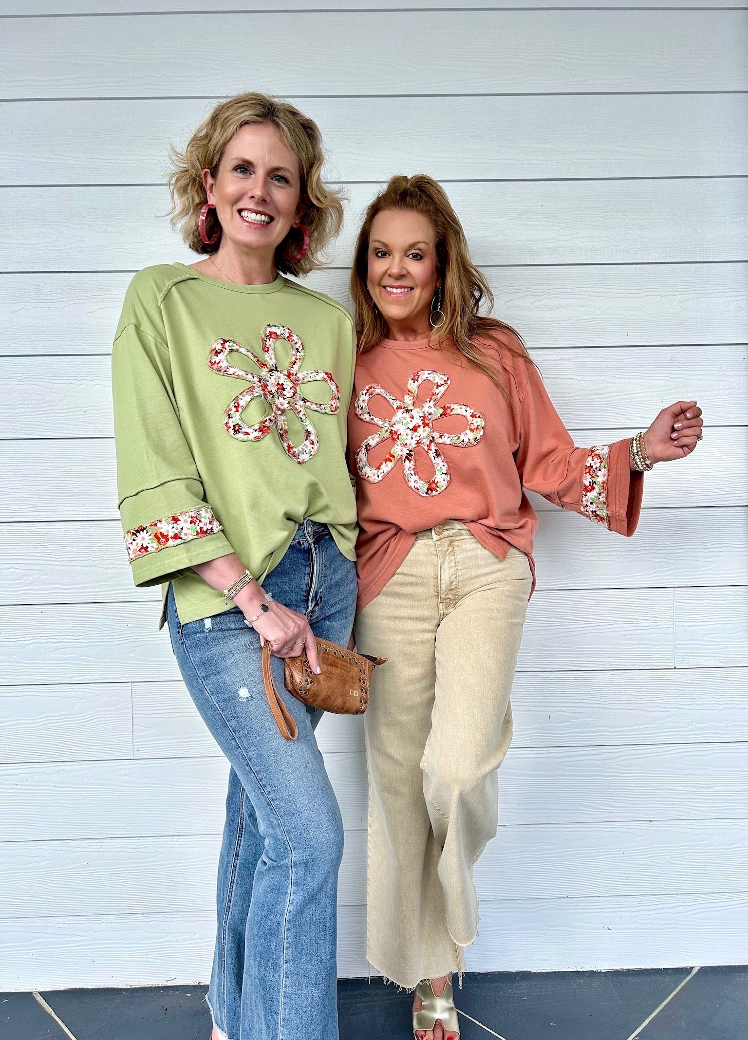 Hallie Flower Patch Top - Pistachio