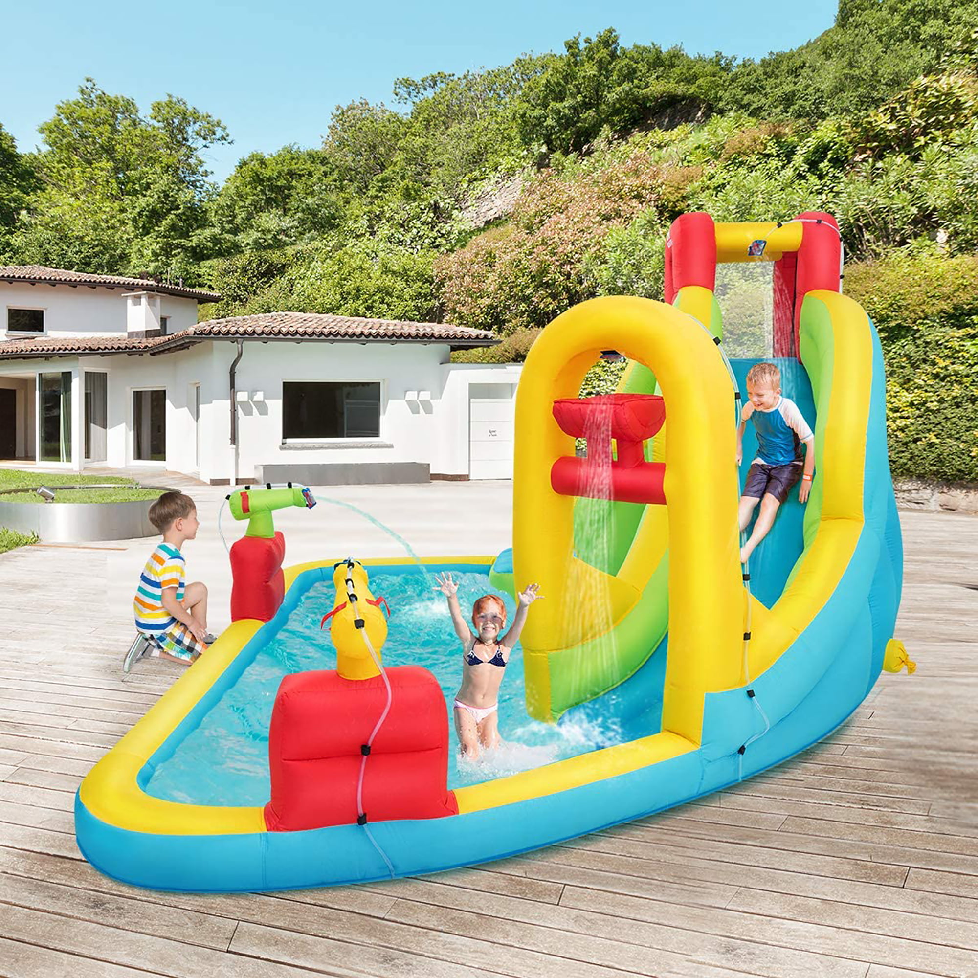 Inflatable Water Slide Kids Bounce House w/480w Blower