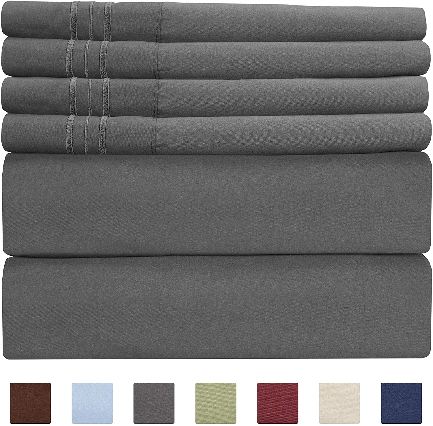 4/6 Piece Bed Sheets Set- Extra Soft - Deep Pockets - Easy Fit - Breathable /Cooling - Wrinkle Free