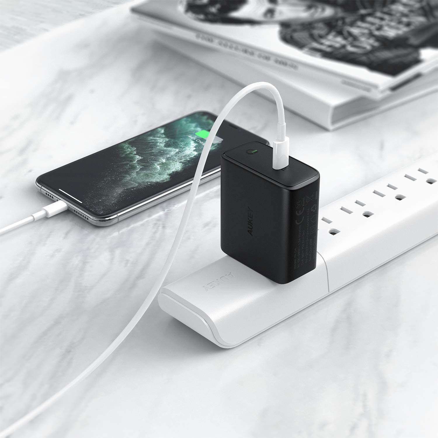 AUKEY PA-D4 Focus 60W USB-C PD Charger with GaN Power Tech