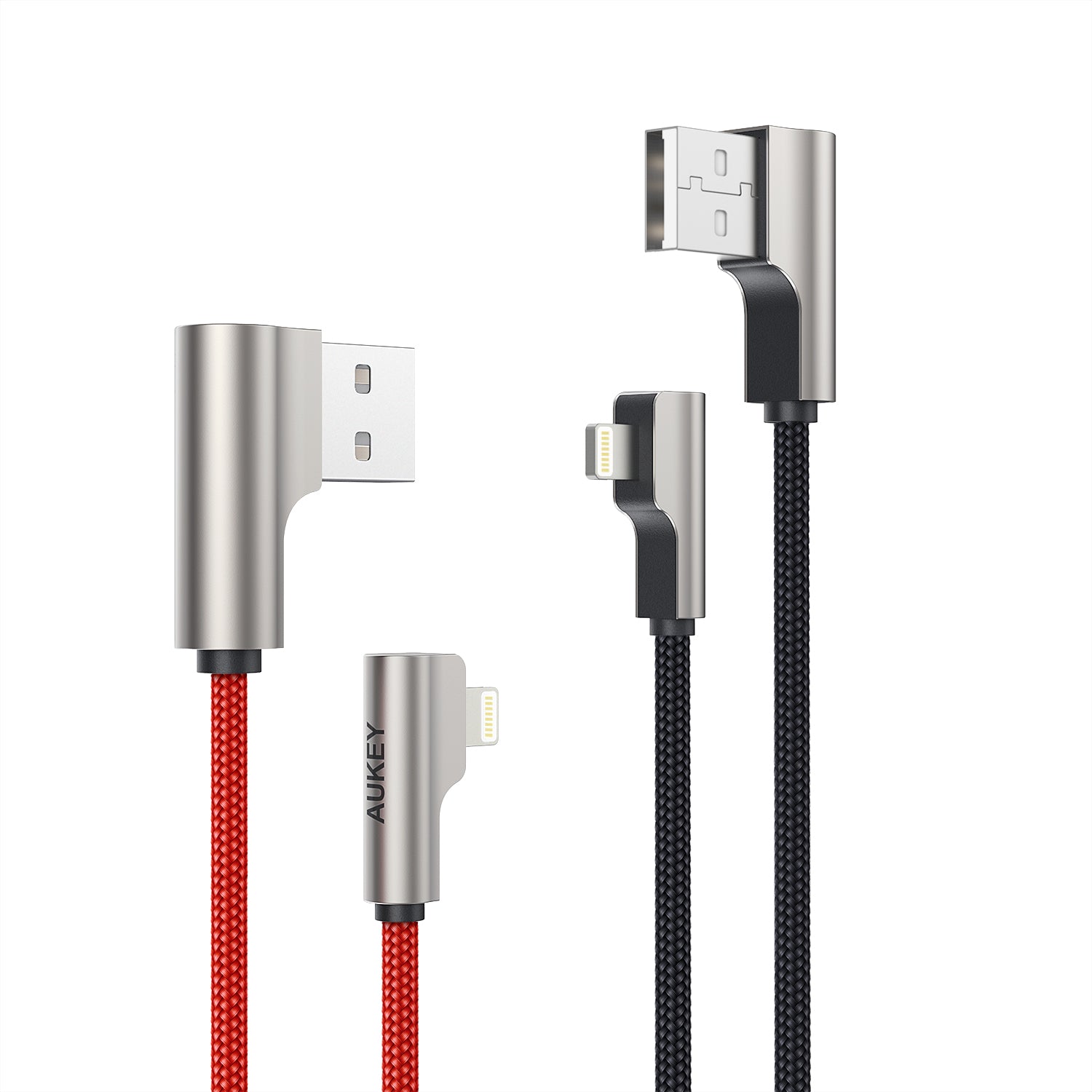 AUKEY CB-AL04 90 Degree Lightning Data Cable L=1M*2Piece