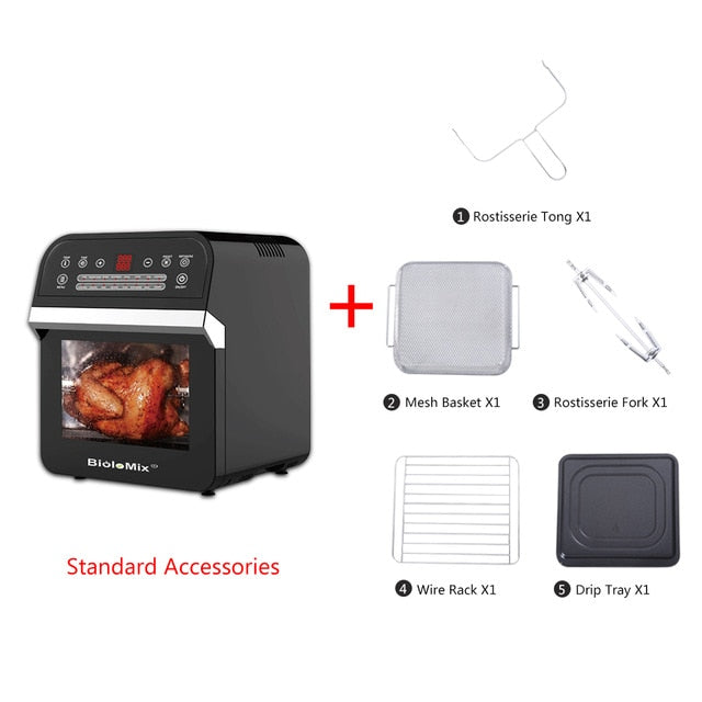 12L Air Fryer Oven, 1600W Air Fryer Oven Toaster, Rotisserie And Dehydrator with LED Digital Touchscreen 16-In-1 Countertop Oven