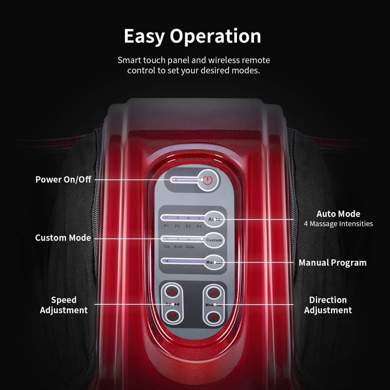 Electric Shiatsu Foot Massager with High-Intensity Rollers, Machine Massage for Feet Leg Calf Ankle, Nerve Pain Therapy