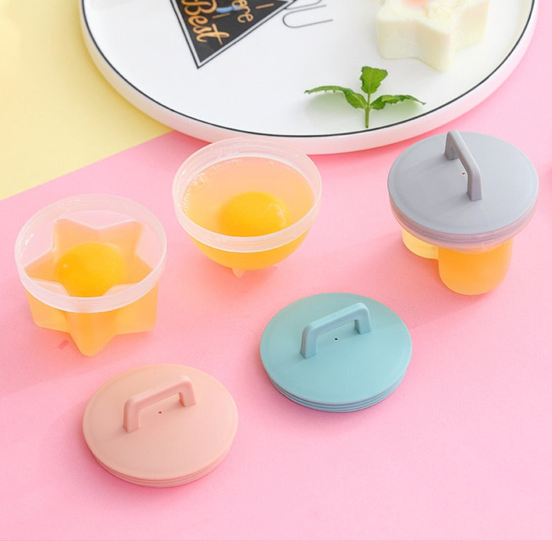 (Store Closing Sale) 4 Pcs/Set Cute Egg Cooker Tools With Plastic  Brush