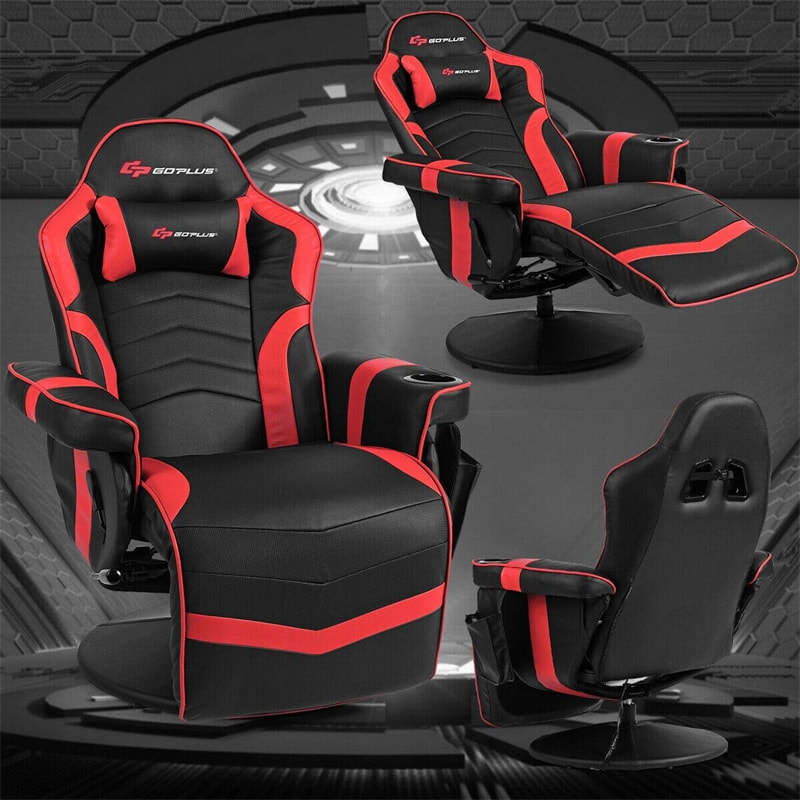 Ergonomic High Back Massage Gaming Chair Racing Style Gaming Recliner with Adjustable Backrest Footrest