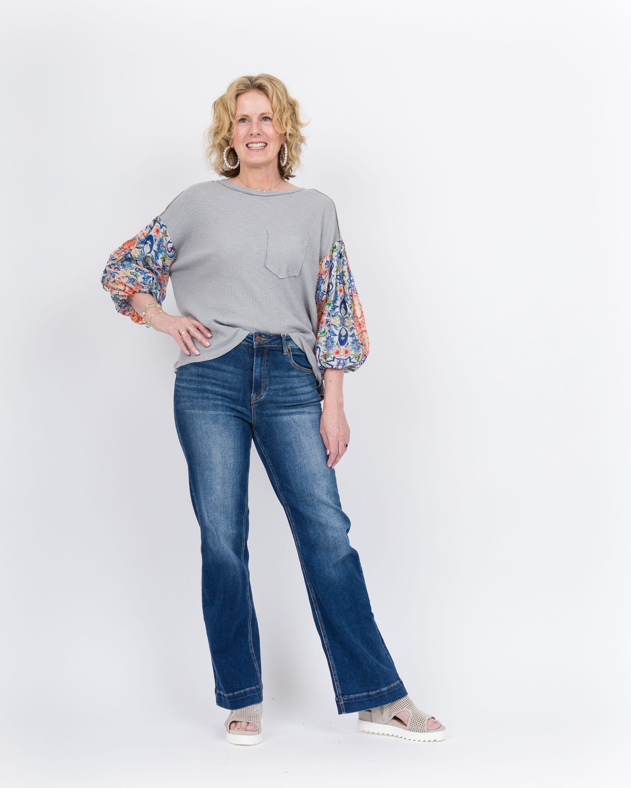 Emberly Top - Blue Gray