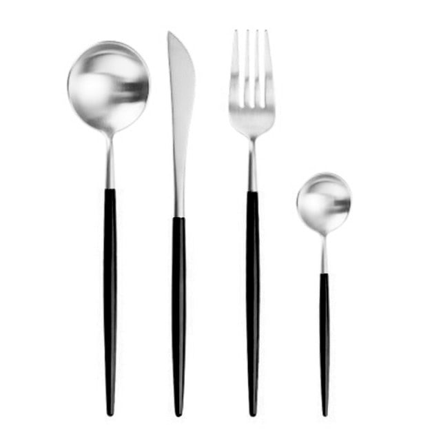 (Store Closing Sale) Rose Gold Tableware Set Stainless Steel Cutlery Set Western Food Tableware Luxury Fork Teaspoon Knife Cutlery Set fork spoon