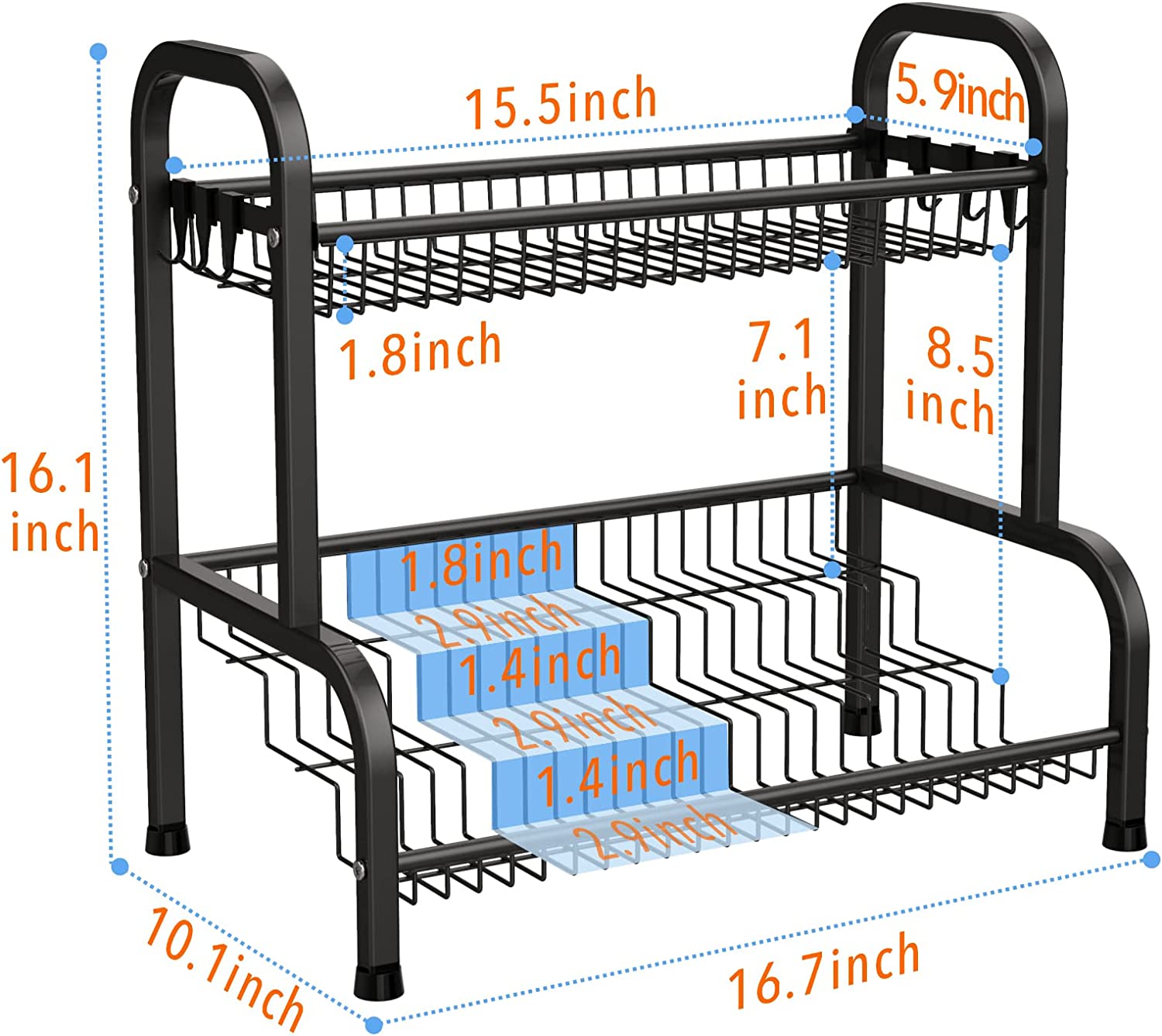 Spice rack, 2-layer large spice rack