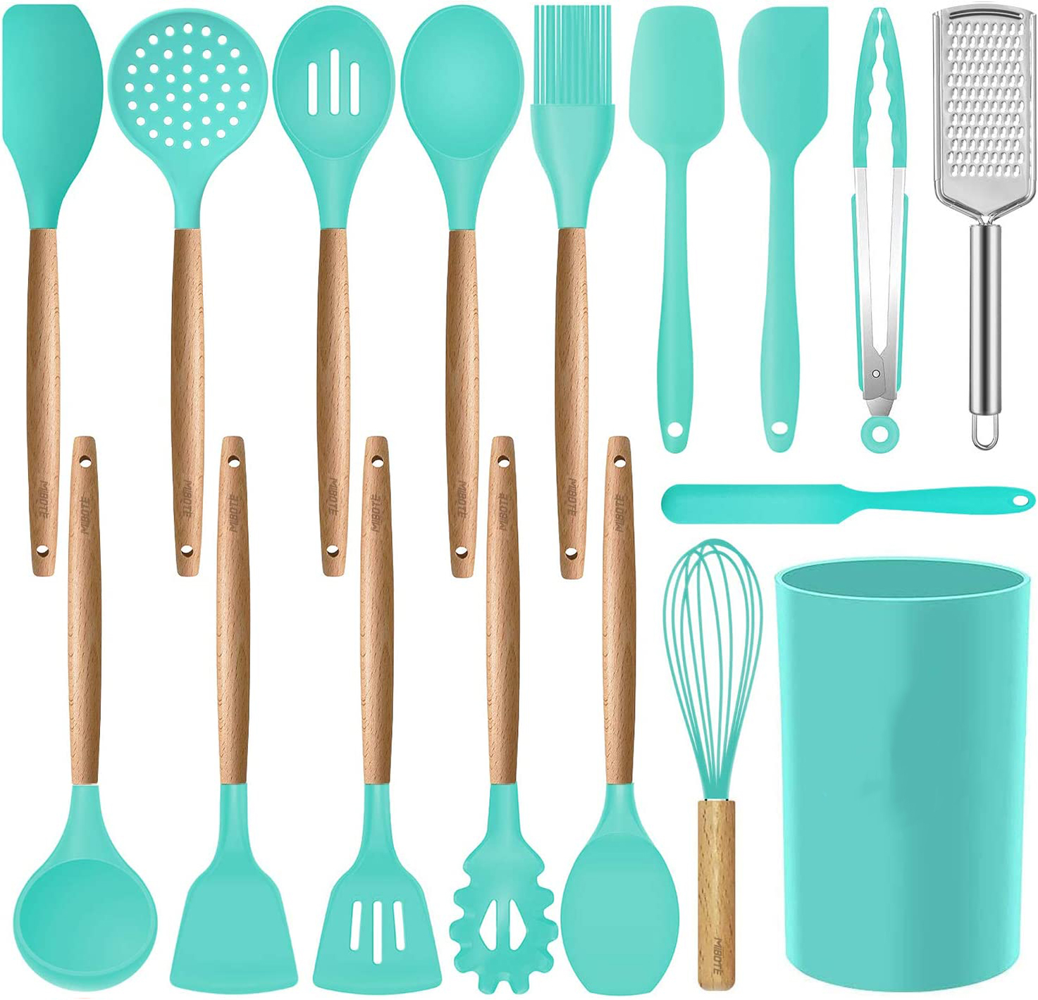 Silicone cooking utensils set