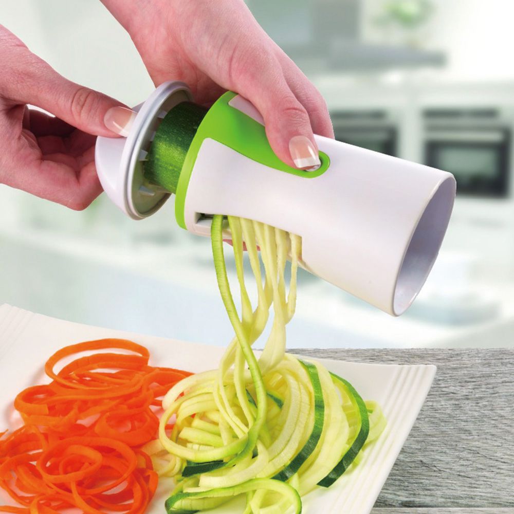 (Store Closing Sale) Vegetable Slicer, Spiral Vegetable Manual Cutter, Spiralizer, Transparent Kitchen Slicer, Handheld Upgrade Spiral Slicer, Spaghetti Maker, for Fruit, Vegetables