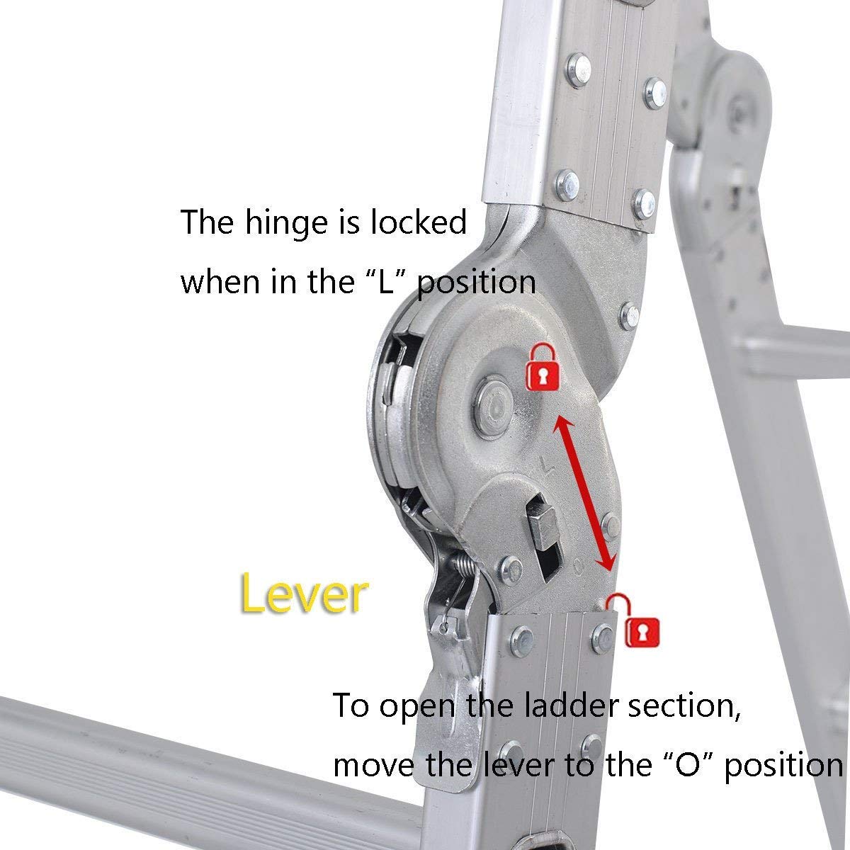 Folding Telescoping Ladder Aluminium Multi-Purpose 7 in 1 Heavy Duty Combination 12.5/15.5/18.5 Feet