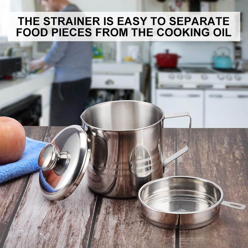 (Store Closing Sale) Home Grease Container With Strainer