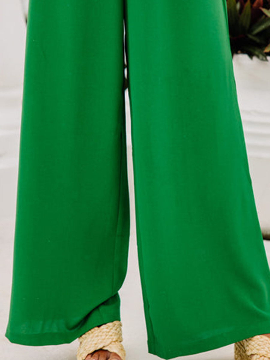 Green Wide Leg Pants