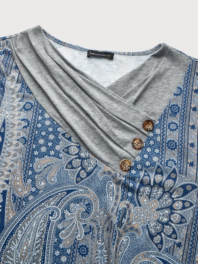 Casual Regular Fit Paisley T-Shirt