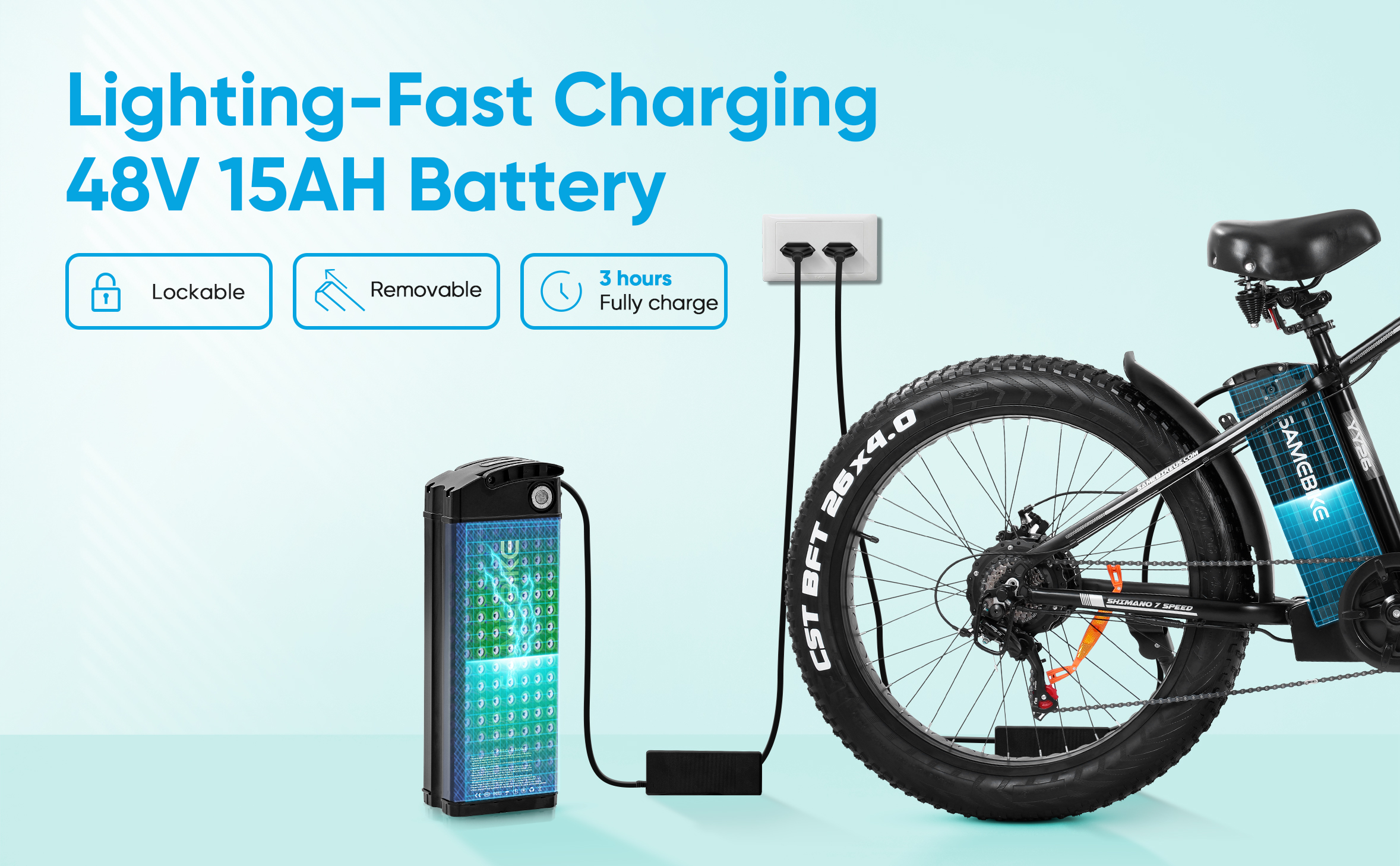 ✨Fast Charging Extra Large Battery Outdoor Electric Bike✨