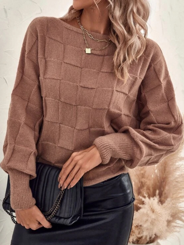 Textured Knit Sleeve Sweater