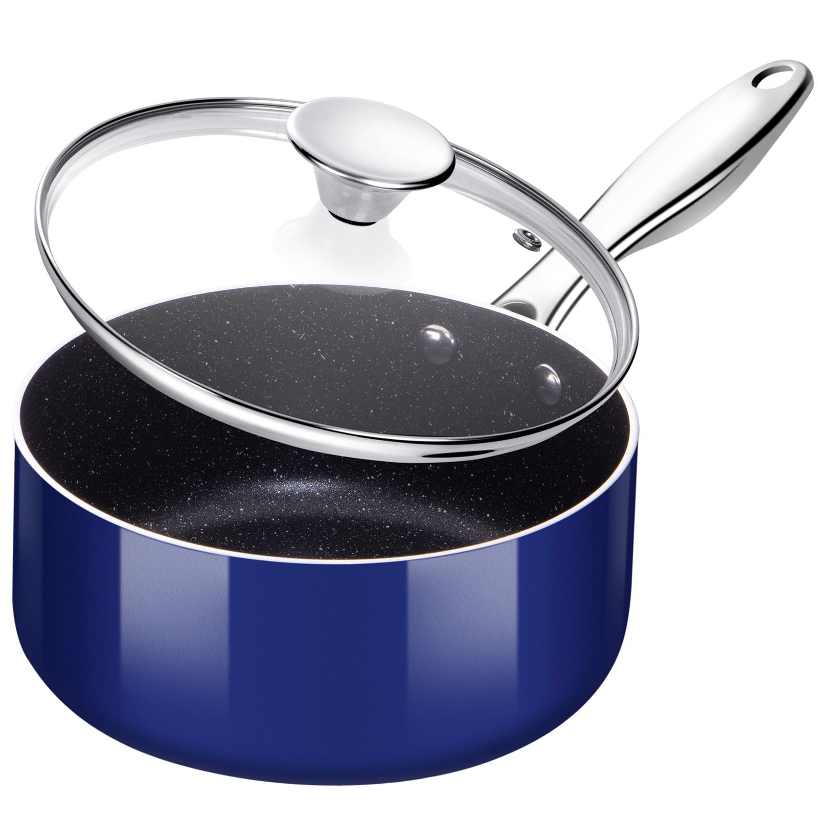 (Store Closing Sale) Sauce Pan with Lid, Nonstick Saucepan 2 Quart, Granite Coating-PFOA Free Saucier Pot