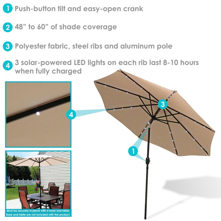 Jericho 108'' Lighted Market Umbrella