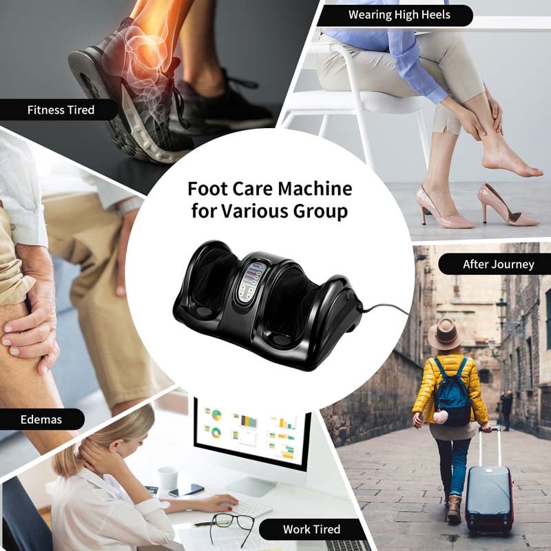 Electric Shiatsu Foot Massager with High-Intensity Rollers, Machine Massage for Feet Leg Calf Ankle, Nerve Pain Therapy