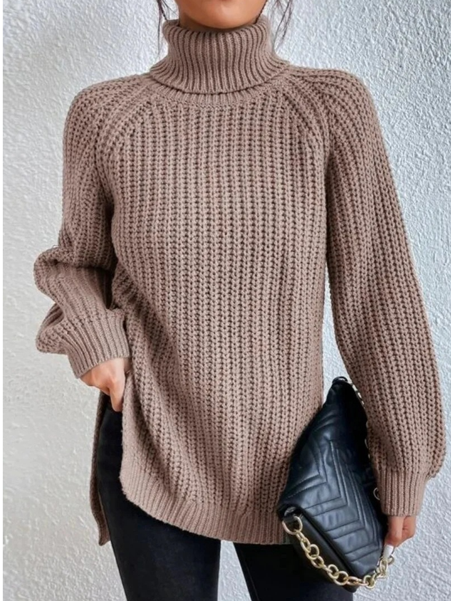 Women Wool/Knitting Plain Long Sleeve Comfy Casual Sweater