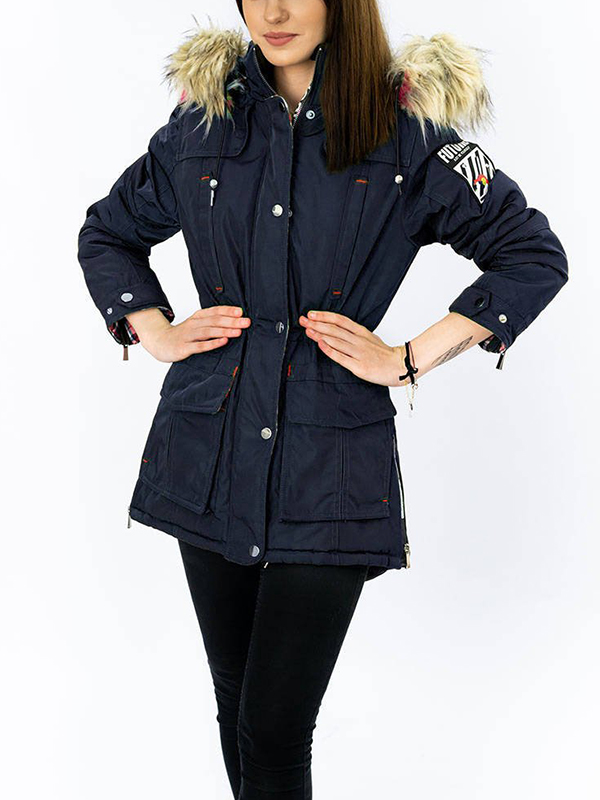 Ladies winter hood navy blue