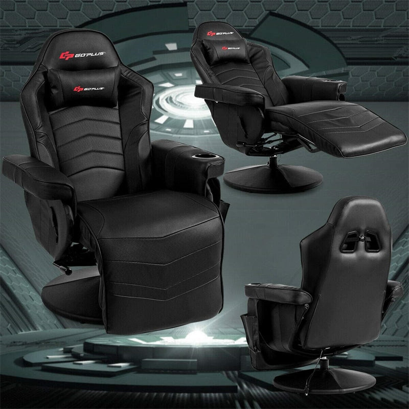 Ergonomic High Back Massage Gaming Chair Racing Style Gaming Recliner with Adjustable Backrest Footrest