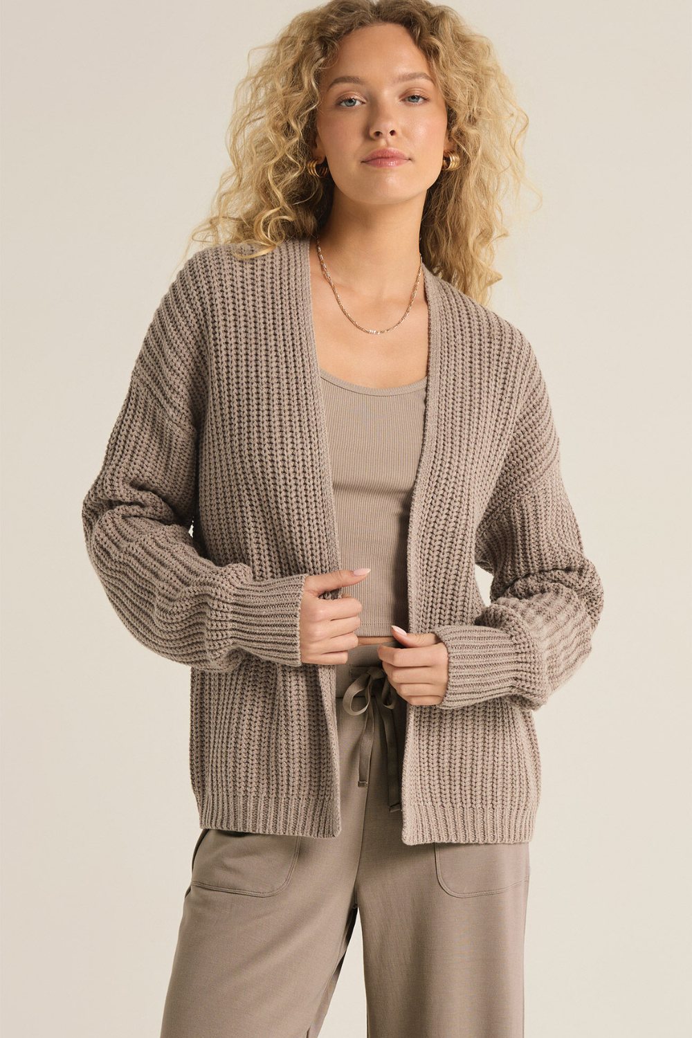 Z Supply Sutton Rib Cardigan - Heather Taupe