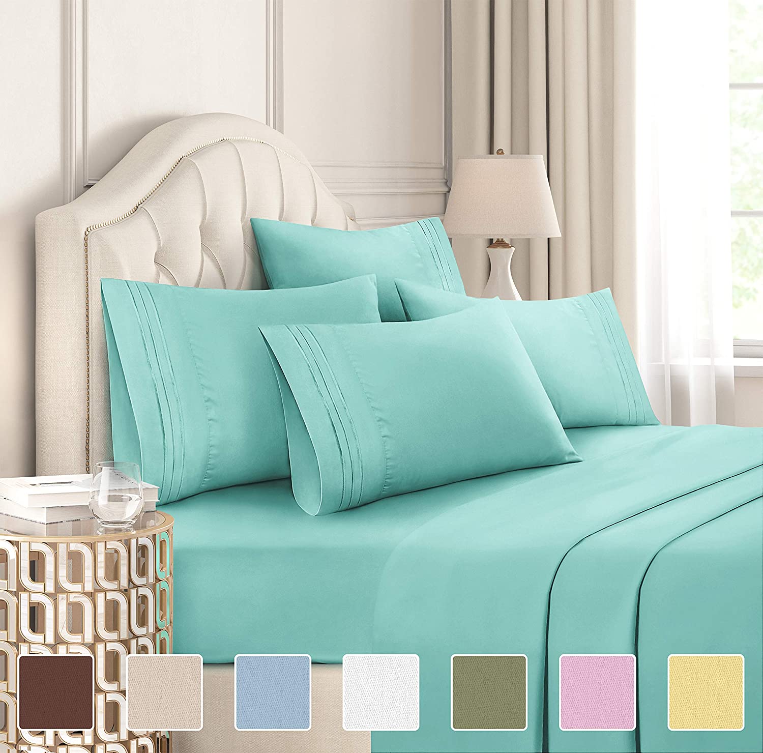 4/6 Piece Bed Sheets Set- Extra Soft - Deep Pockets - Easy Fit - Breathable /Cooling - Wrinkle Free