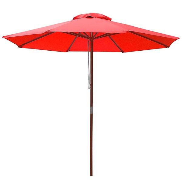 9ft Patio Wood Market Umbrella Multiple Colors