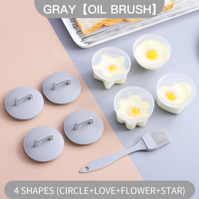 (Store Closing Sale) 4 Pcs/Set Cute Egg Cooker Tools With Plastic  Brush