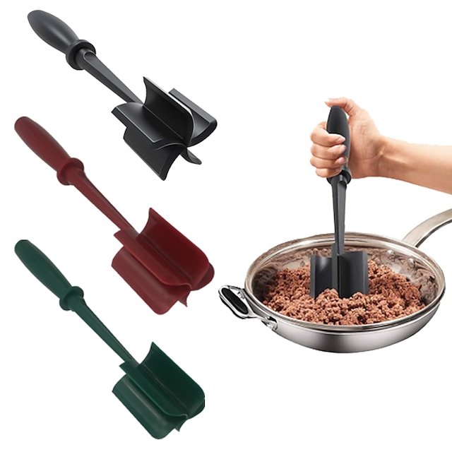 Meat Masher Multifunctional Heat Resistant Nylon Hamburger Chopper Ground Meat Chopper Utensil Non Stick Cookware