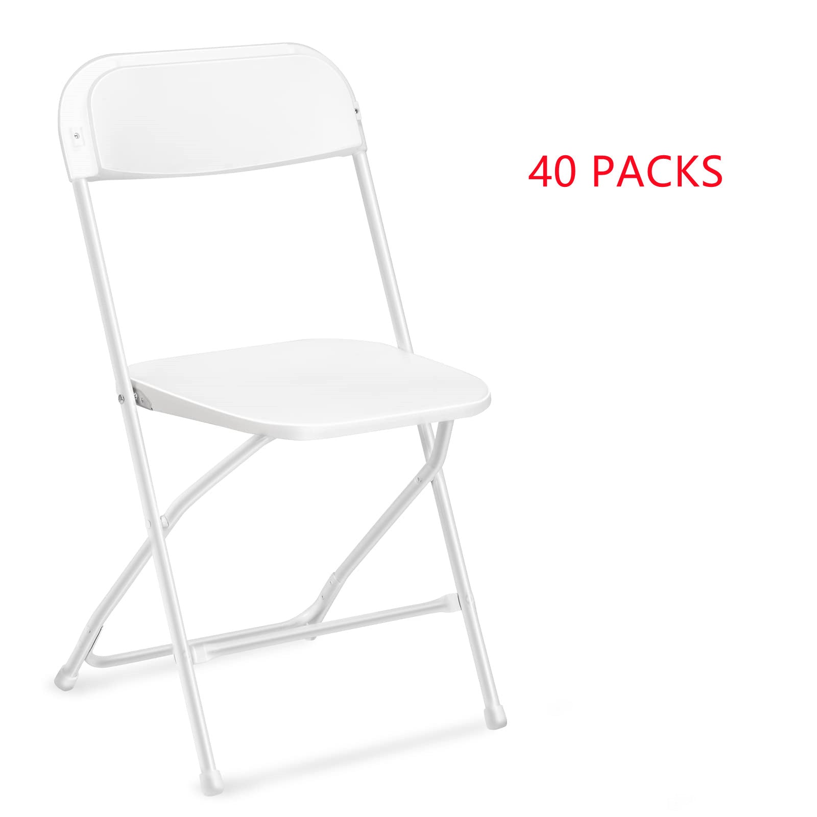 4/5/6/10/20/40 Pack Portable Plastic Folding Chair 350lb Stackable Commercial Seat with Steel Frame Party Chairs Black/White