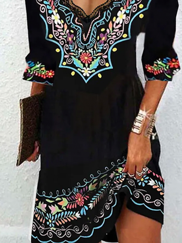 Lace Cold Shoulder Casual Dress