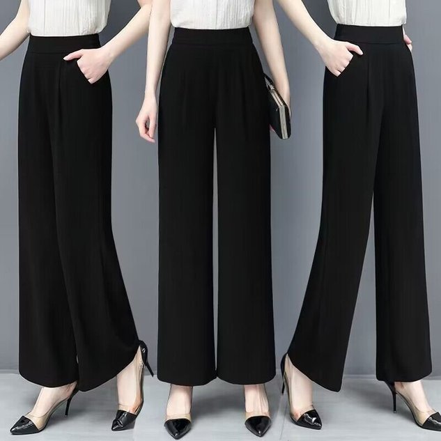 Casual Plain Natural Ankle Pants Pocket Stitching Straight Pants